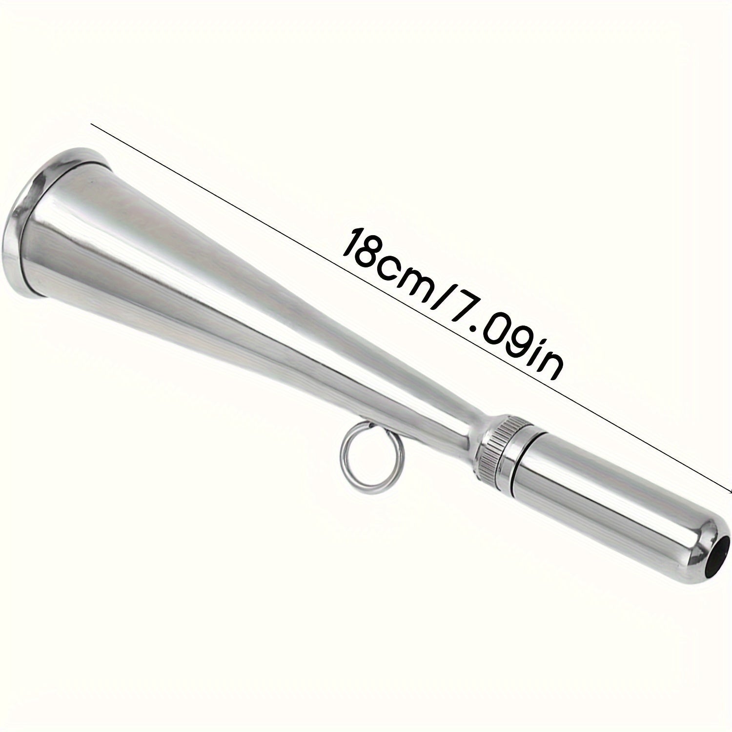 Stainless Steel Marine Fog Horn - Handheld Air Horn Loud Signal Whistle with Removable Mouthpiece - Emergency Boat Horn for Kayak Yacht Sailboat - Boating Safety Accessory for Water Sports