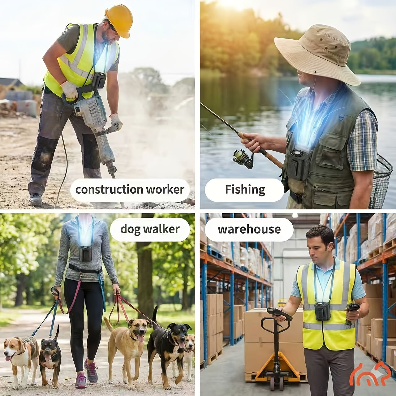 Portable Neck Fan Waist Fan 18000RPM Brushless Motor 199 Speed Settings 5000mAh Battery LED Power Display Outdoor Camping Fishing Hiking Work