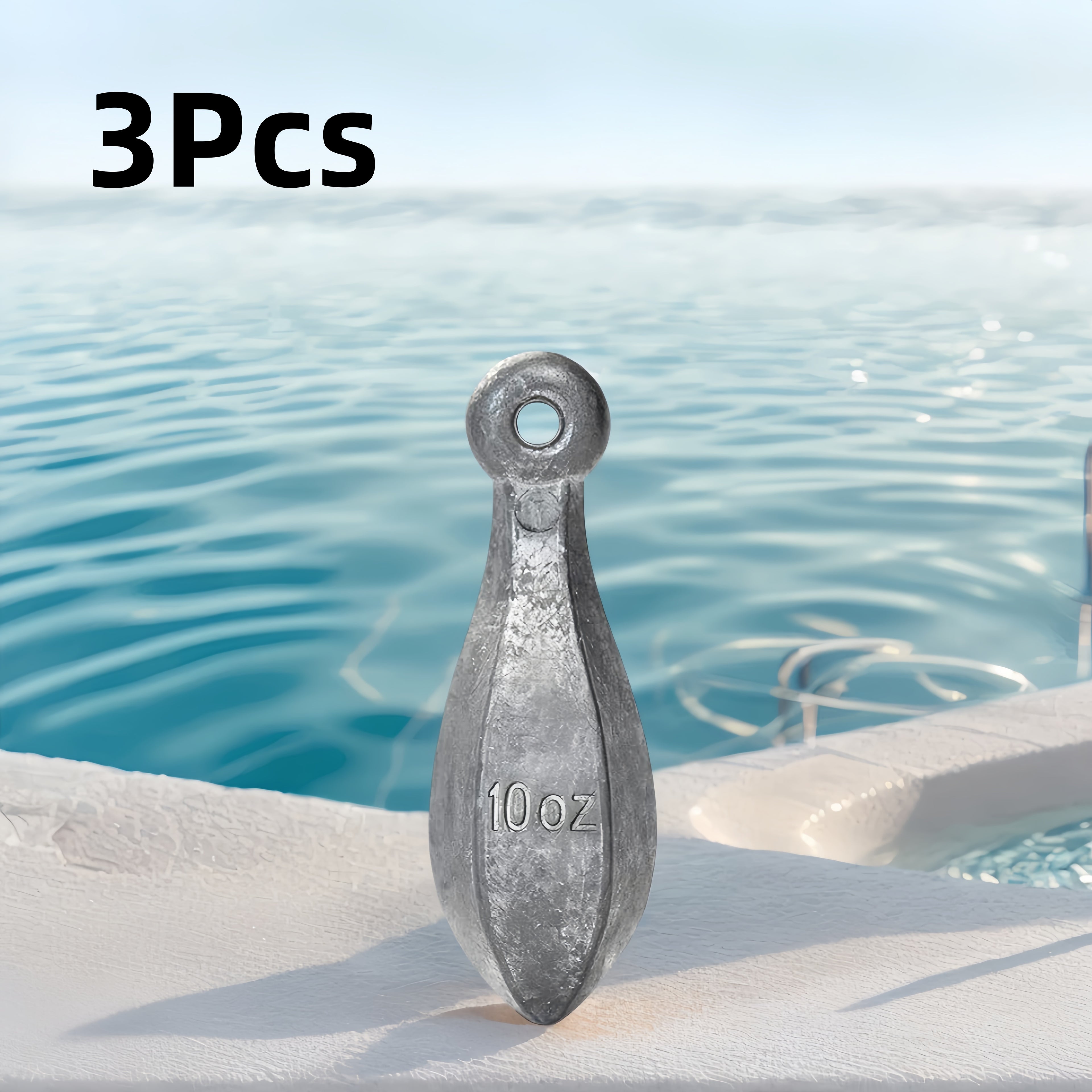 Fishing Sinkers Tackle Weights - Lead Teardrop & Hex Sinker Rig for Saltwater & Freshwater Bass, Catfish, Pompano | 1oz-16oz Multi-Pack Options