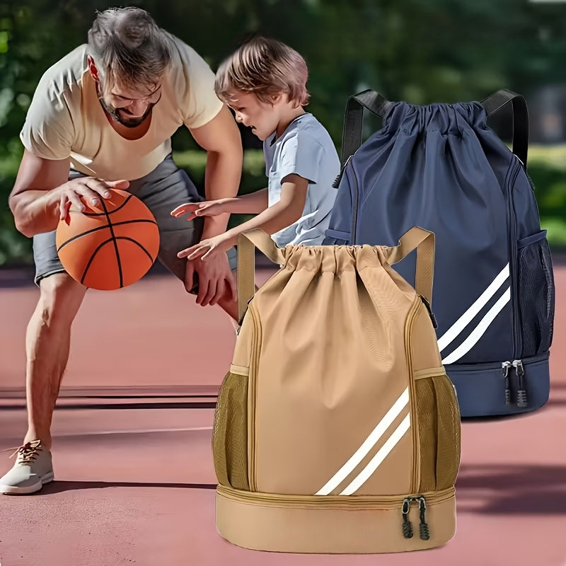 Drawstring Sports Backpack Gym Bag Lightweight for Men & Women – Basketball, Yoga & Fitness Bag with Shoulder Strap, Polyester Lining & Drawstring Pouch