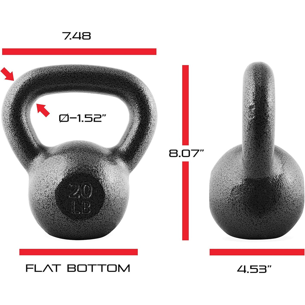 Cast Iron Kettlebell 10 25 35 50 70 LB Hammerstone Painted Flat Bottom Wide Handle – Home Gym Strength Training CrossFit HIIT Full Body Workout Weight