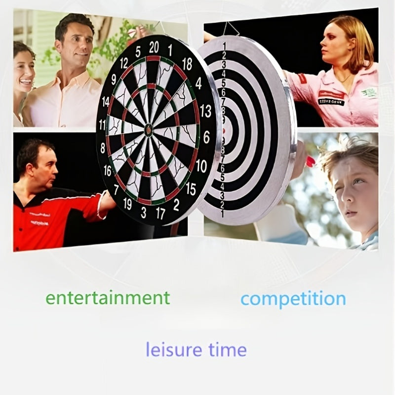 17 Inch Dart Board Set Double Sided Flocking Dartboard Solid Alloy Frame with 12 Darts for Family Games Office Bar Professional Competition Home Entertainment