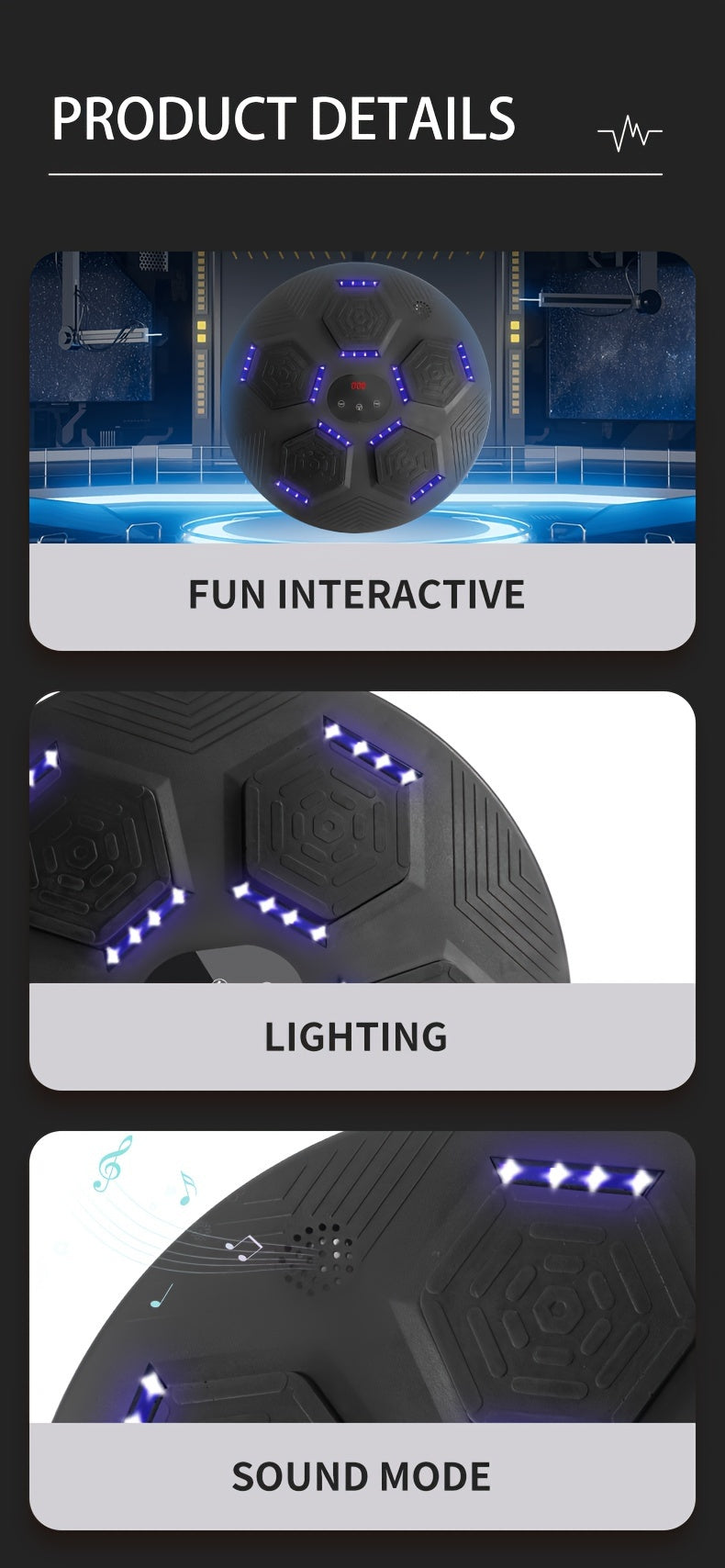 Musical Boxing Machine Wall Mounted – Interactive Boxing Target for Home Training, Punch Exercise Equipment with Music, Stress Relief & Fitness Workout, 3 Models Available