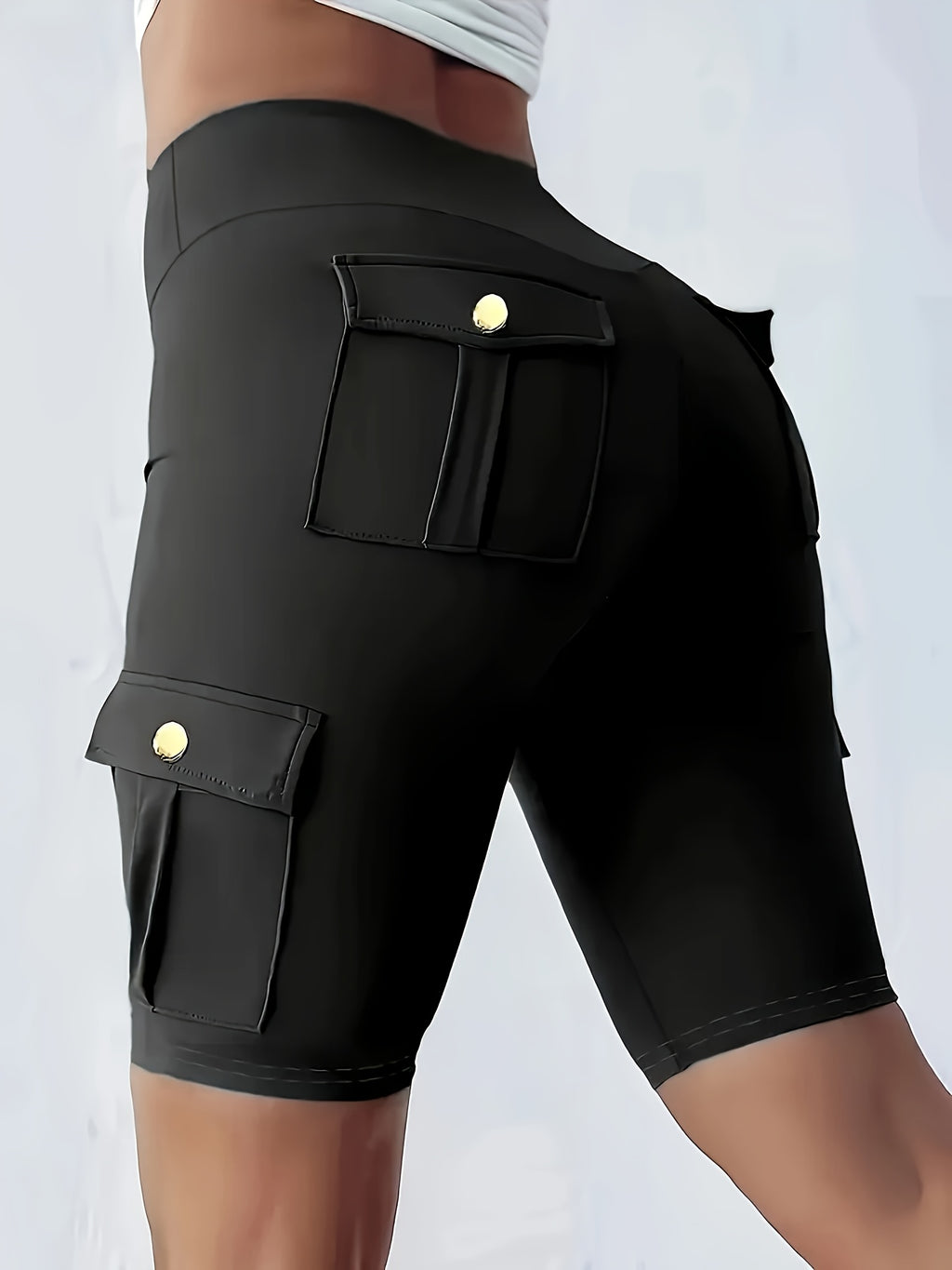 High Waist Yoga Shorts for Women with Pocket Athletic Sports Workout Running Shorts Soft Stretch S-XXL