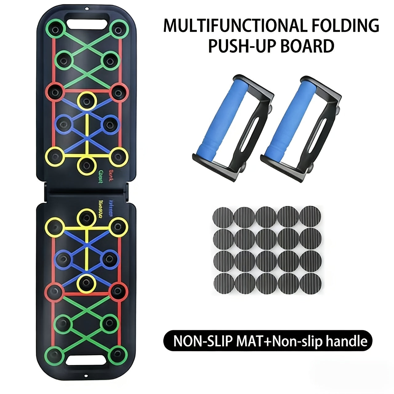 Push Up Board Multifunctional – Color-Coded Home Gym Workout Board for Chest, Triceps, Shoulders & Back Strength Training with Optional Pull Ropes