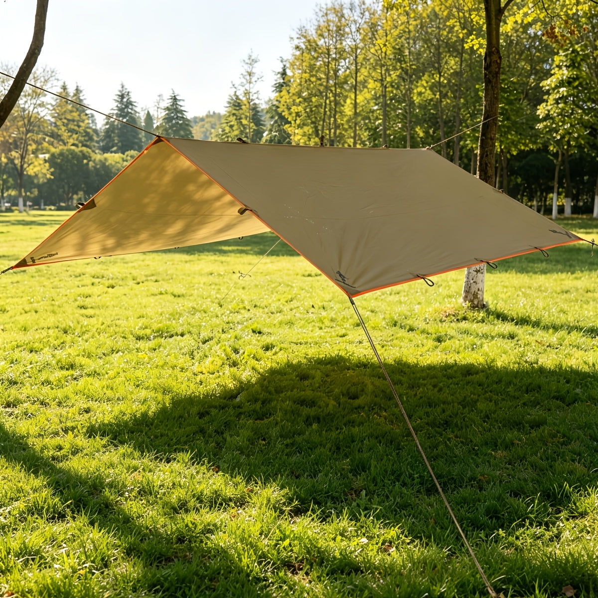 Waterproof Camping Tarp Canopy 4 Person – UV Protection Alloy Poles Portable Foldable Rain Fly Awning for Hiking Backpacking Survival Outdoor, Multiple Colors & Sizes