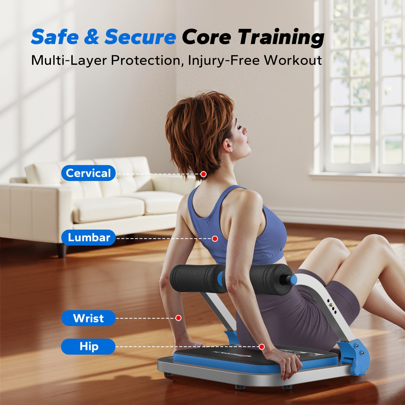 Ab Trainer Core Workout Machine – Multifunctional Abdominal Trainer for Core Strength, Waist Slimming & Belly Fat Loss, Home Gym Fitness Equipment for Men & Women