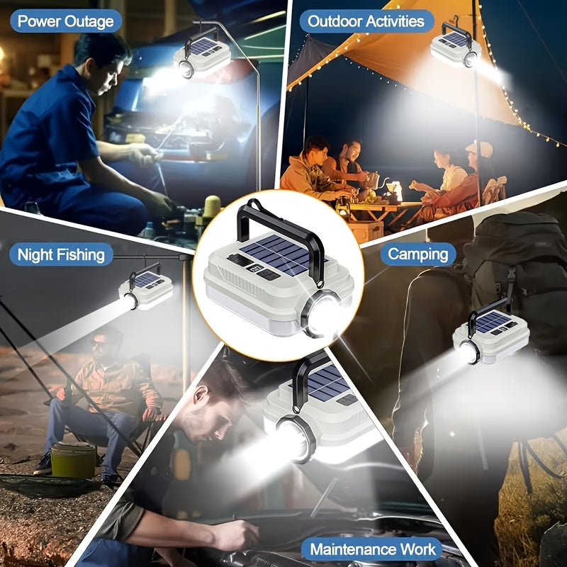 Solar Rechargeable Flashlight Ultra Bright – 3600mAh Lithium Battery, 8 Lighting Modes, Hidden Hook, Portable Camping Flashlight for Camping, Climbing, Fishing & Emergency, Great Gift for Men