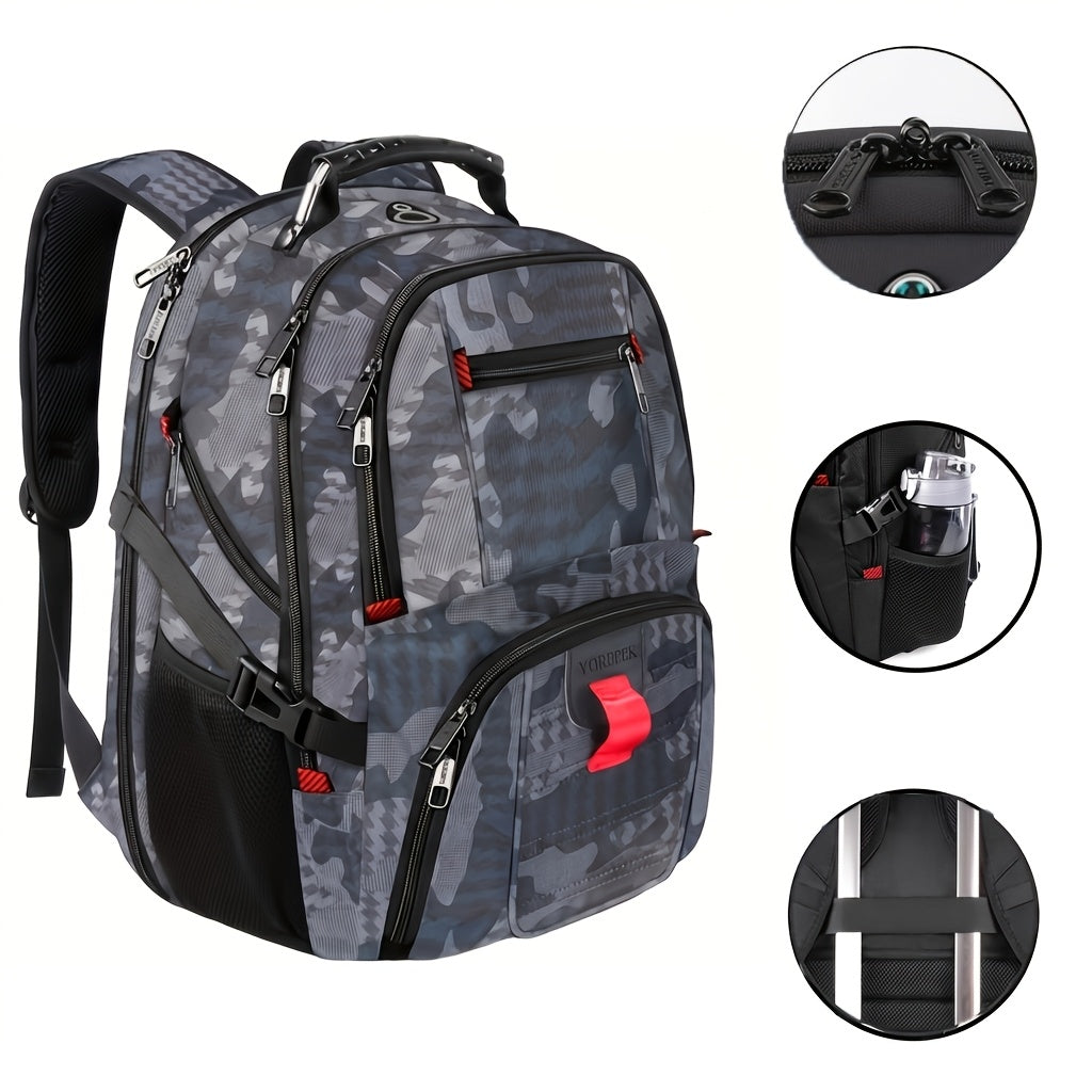 50L Extra Large Travel Backpack Fits 17" Laptop – Airline Approved, 3-Compartment Business & College Backpack for Men & Women, School, Work & Travel