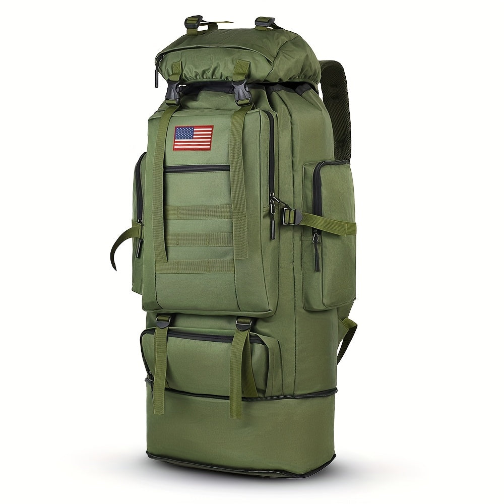 100L Tactical Camouflage Backpack – Large Capacity Hiking Rucksack with Multiple Compartments, Ergonomic Straps for Camping, Trekking, Hunting & Travel