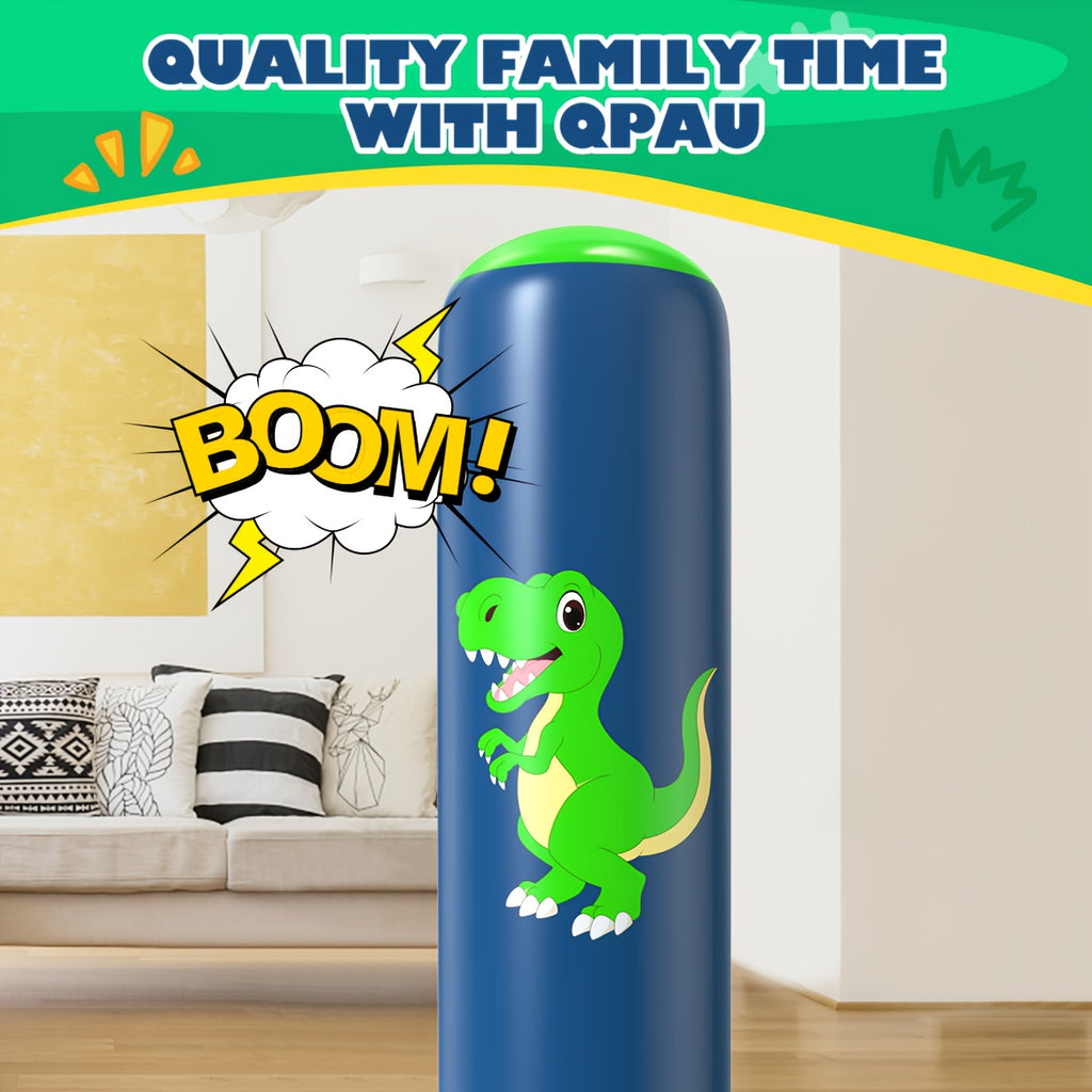 Inflatable Punching Bag for Kids 48-Inch Dinosaur Shaped with Boxing Gloves – Freestanding Bop Bag for Karate, Taekwondo & Active Play, Indoor Outdoor Gift for Boys & Girls