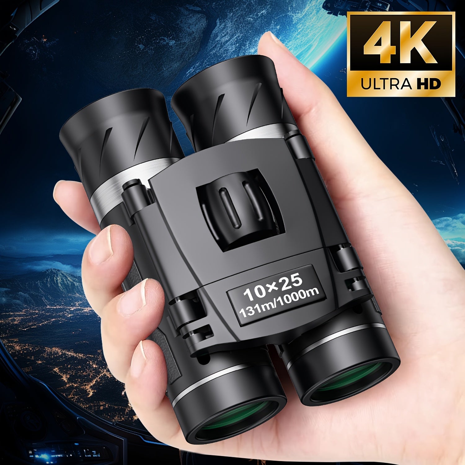 10x25 Compact Binoculars HD High Power Pocket Binoculars with Carrying Case & Neck Strap – Lightweight Durable Optics for Bird Watching Hunting Travel Sports Concerts Hiking