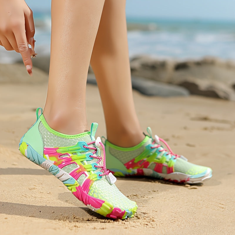 Quick Dry Water Shoes Lightweight Non-Slip Breathable Beach Swim Yoga Wading Shoes for Women Sizes US 6-10 Purple Grass Green