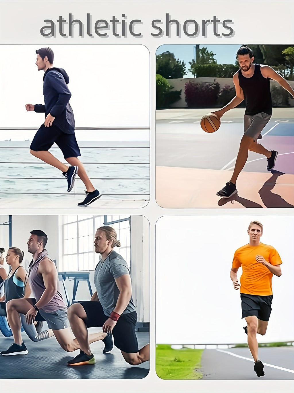 Men's Athletic Shorts 10-Pack Quick-Dry Lightweight Loose Fit Training Running Shorts with Pockets Adjustable Waistband Gym Sports Outdoor Sizes S-XXXL