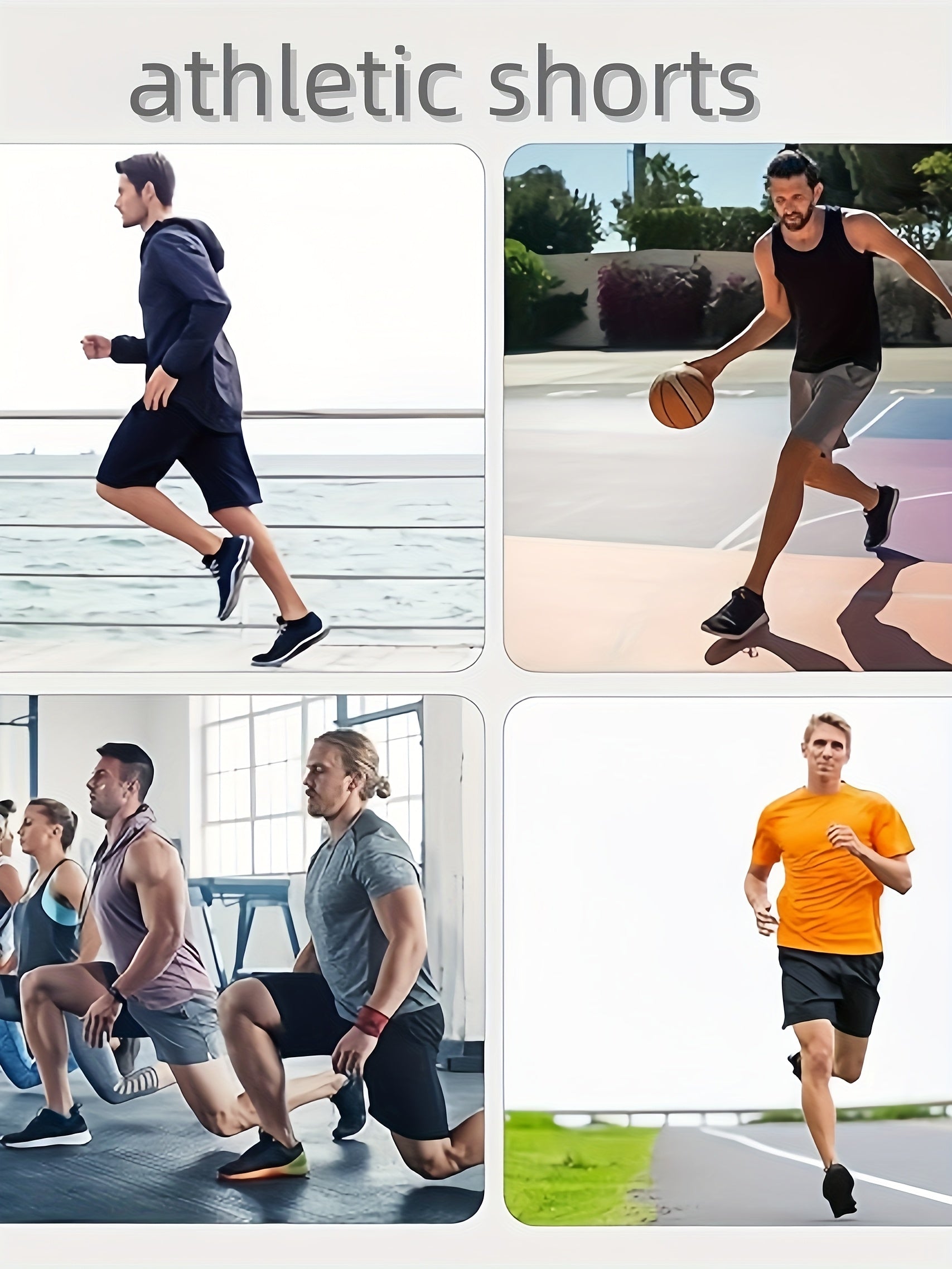 Men's Athletic Shorts 10-Pack Quick-Dry Lightweight Loose Fit Training Running Shorts with Pockets Adjustable Waistband Gym Sports Outdoor Sizes S-XXXL