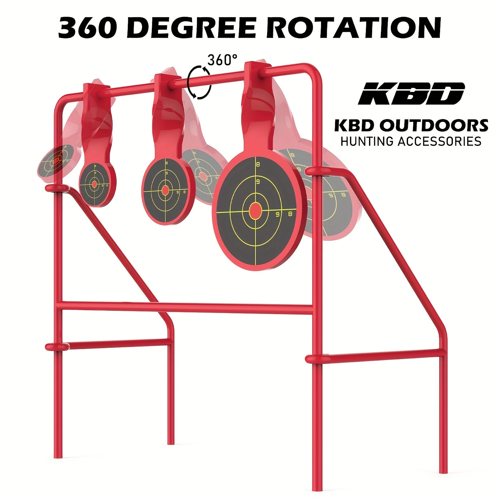 Rimfire Spinner Shooting Target with Stand Triple Spinner Foldable Steel .22LR Outdoor Shooting Practice with 15-Pack Bullseye Paper Targets