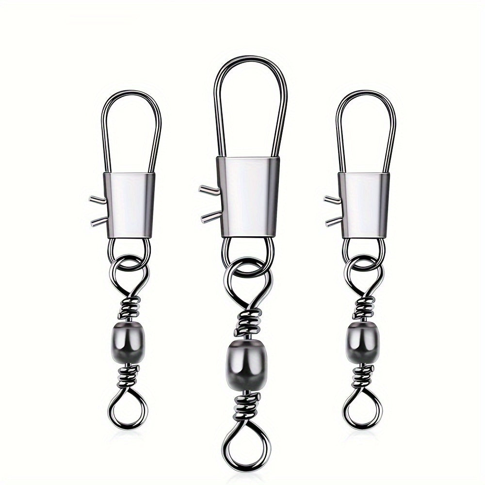 Fishing Quick Connectors 100pcs B-Type Snap Swivels Freshwater Saltwater Tackle Connectors Size 8# 10# Fast Clip Fishing Accessories