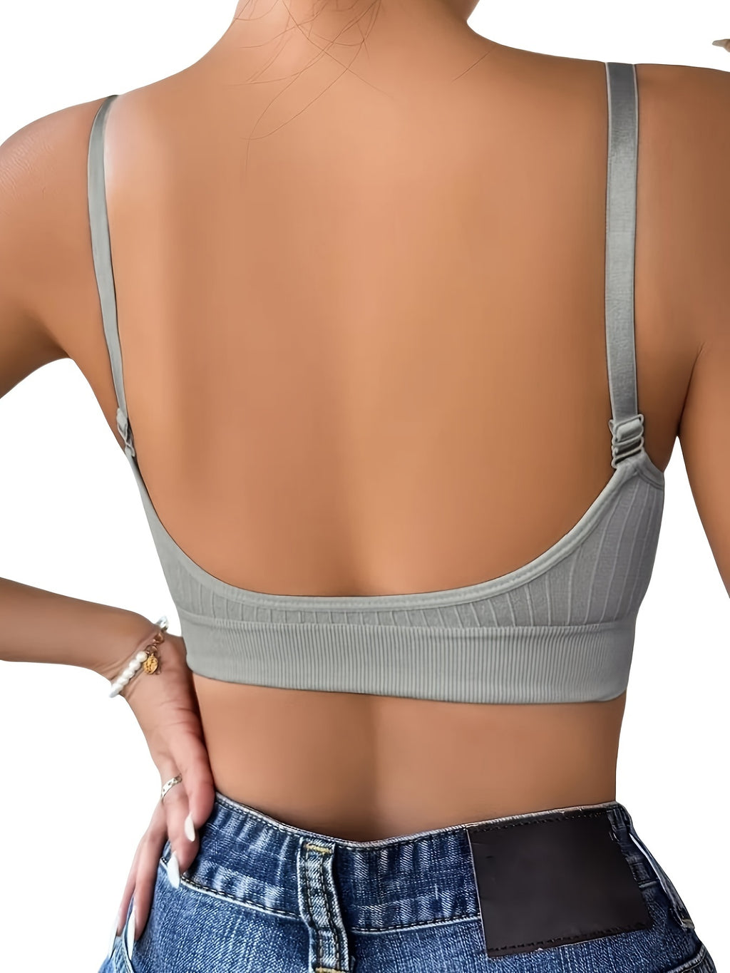 6-Pack Women's U-Back Sports Bra – Adjustable Straps, Removable Padded Cups, Seamless Knit Wireless Bralette for Workout Yoga Everyday Wear, Mixed Colors, Sizes S-XL