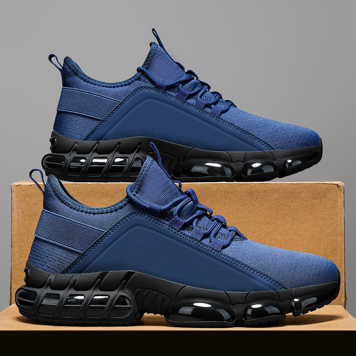 Men's Lightweight Running Shoes – Breathable Training Sneakers, Low-Top Lace-Up, Rubber Sole, All-Season Comfort for Gym, Road & Casual Wear | Black, Blue, White, Khaki