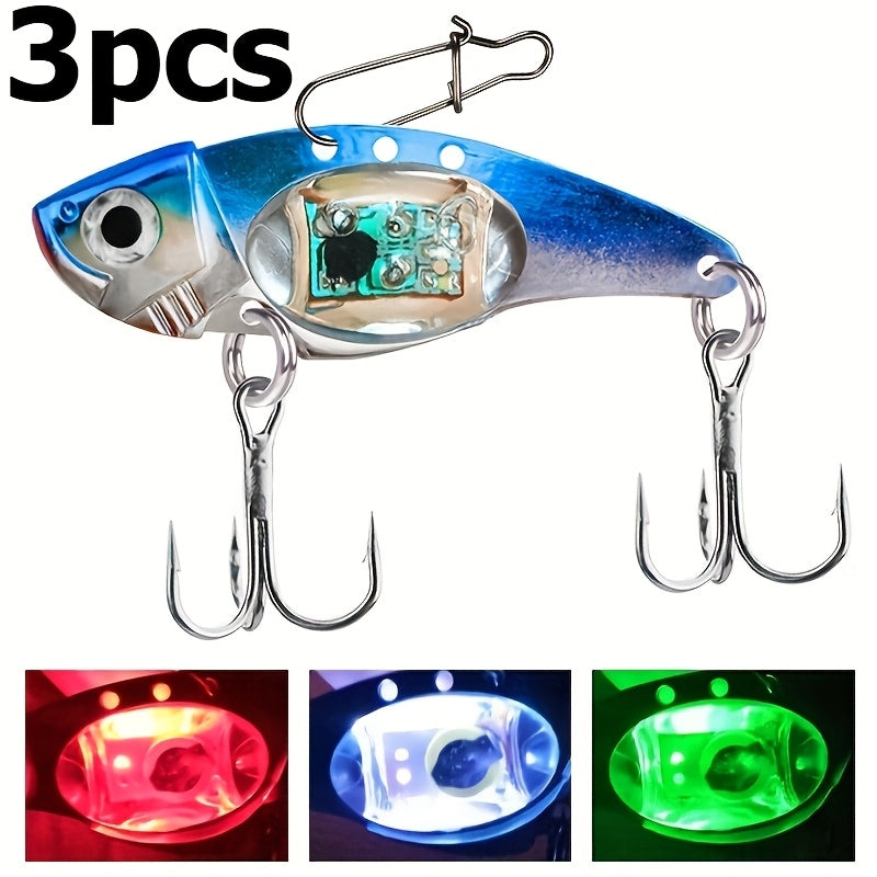 Electronic LED Fishing Lure with Sound & Vibration - Aluminum Alloy Fish-Shaped Bait Attracts Fish from 500M, Outdoor Fishing Gift for Enthusiasts (2/3/4pcs)