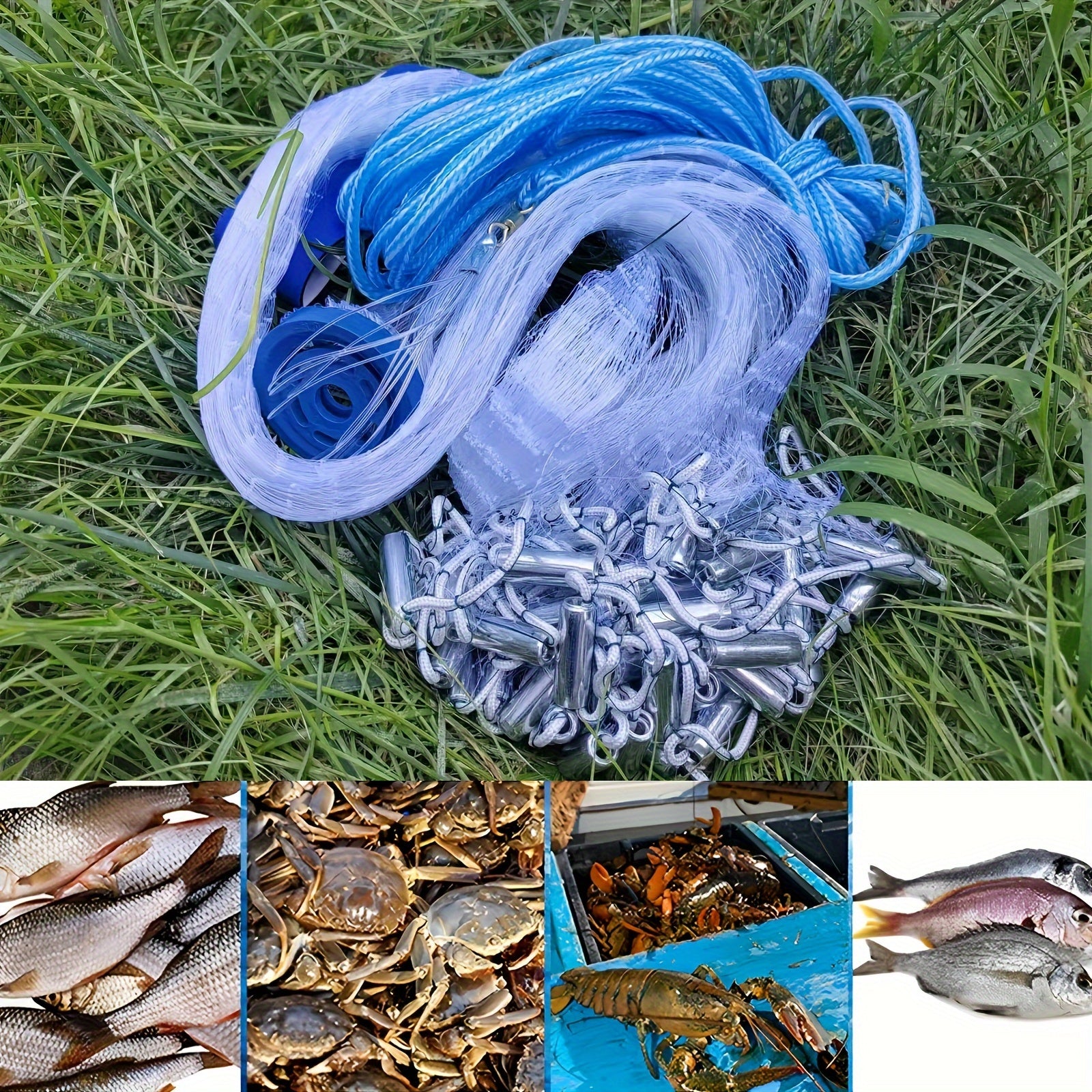 Handmade Fishing Net Set – Heavy-Duty Nylon Bait Cage for Catching Saltwater & Freshwater Fish, Shrimp & Crabs, Sturdy & Durable, Great Fishing Gift