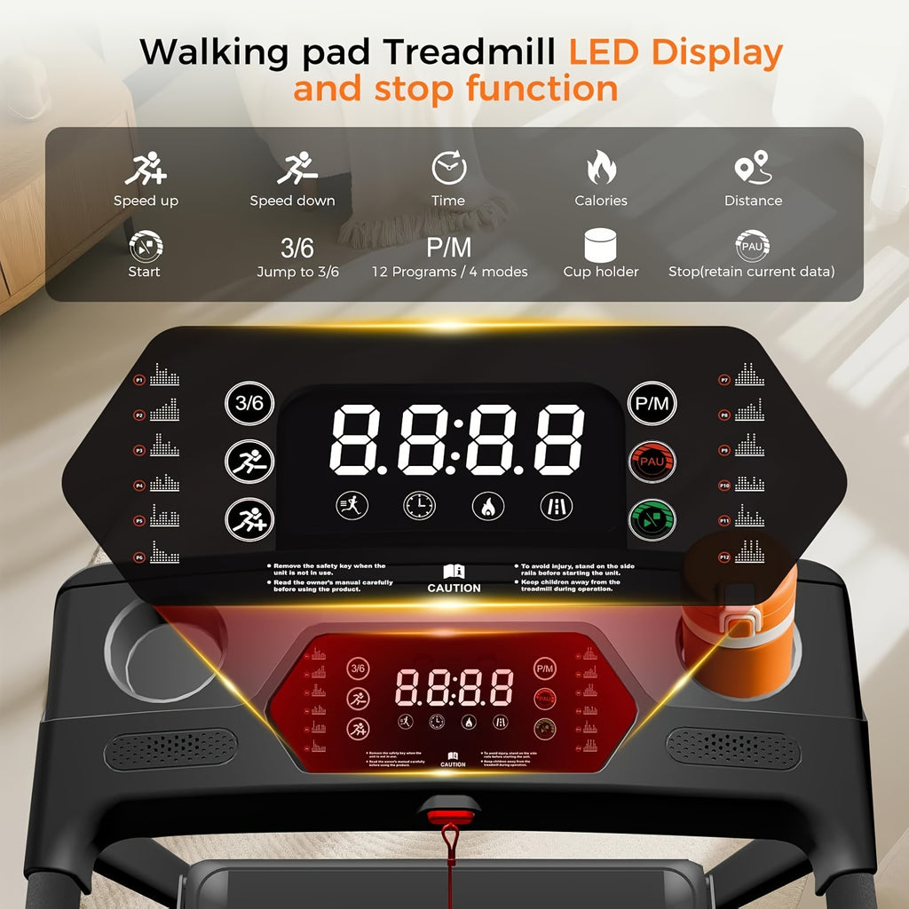 Foldable Treadmill 3-in-1 14% Incline 300 Lbs 3.0HP Quiet Walking Pad – Portable Home Gym Walking Jogging Running Machine with Handle
