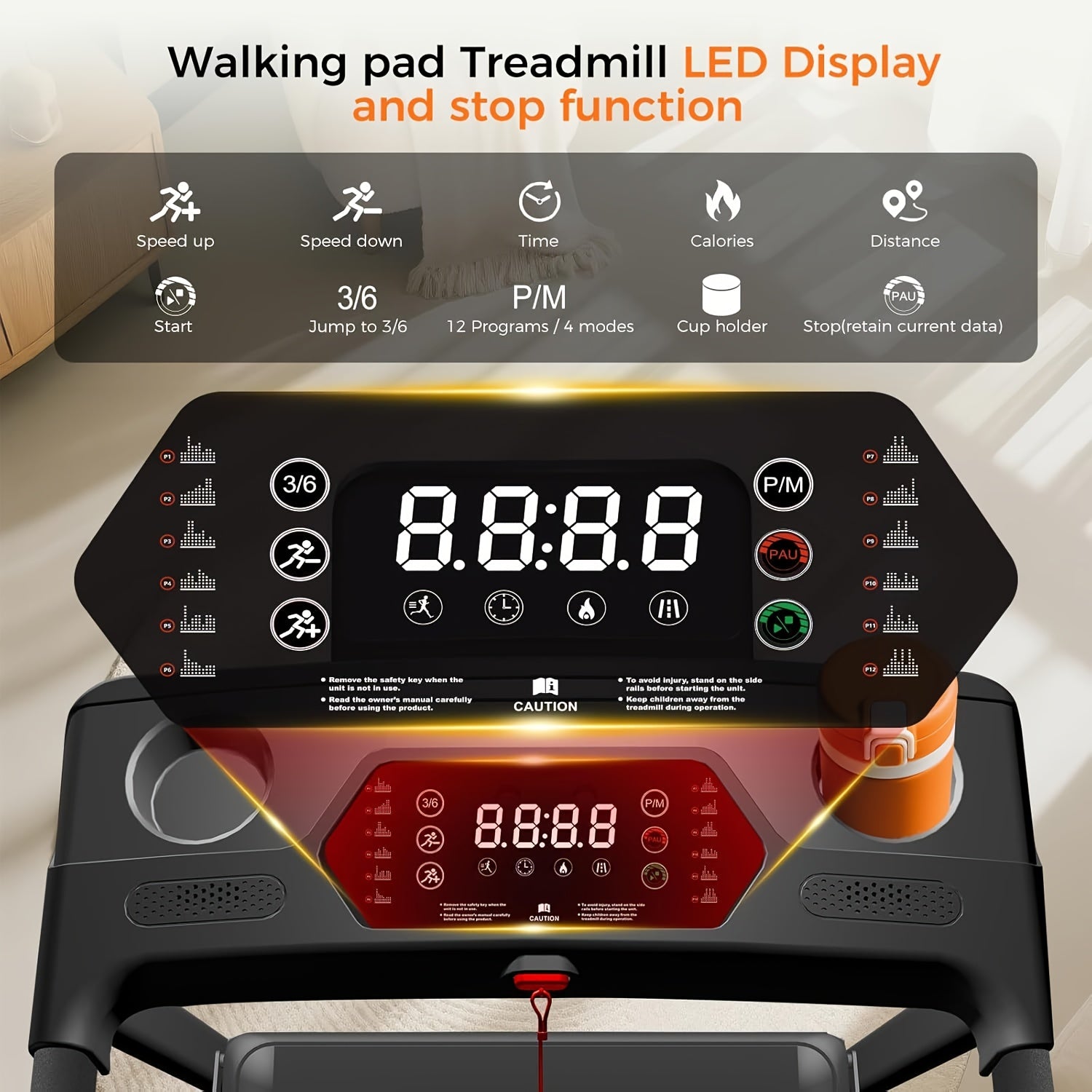 Foldable Treadmill 3-in-1 14% Incline 300 Lbs 3.0HP Quiet Walking Pad – Portable Home Gym Walking Jogging Running Machine with Handle