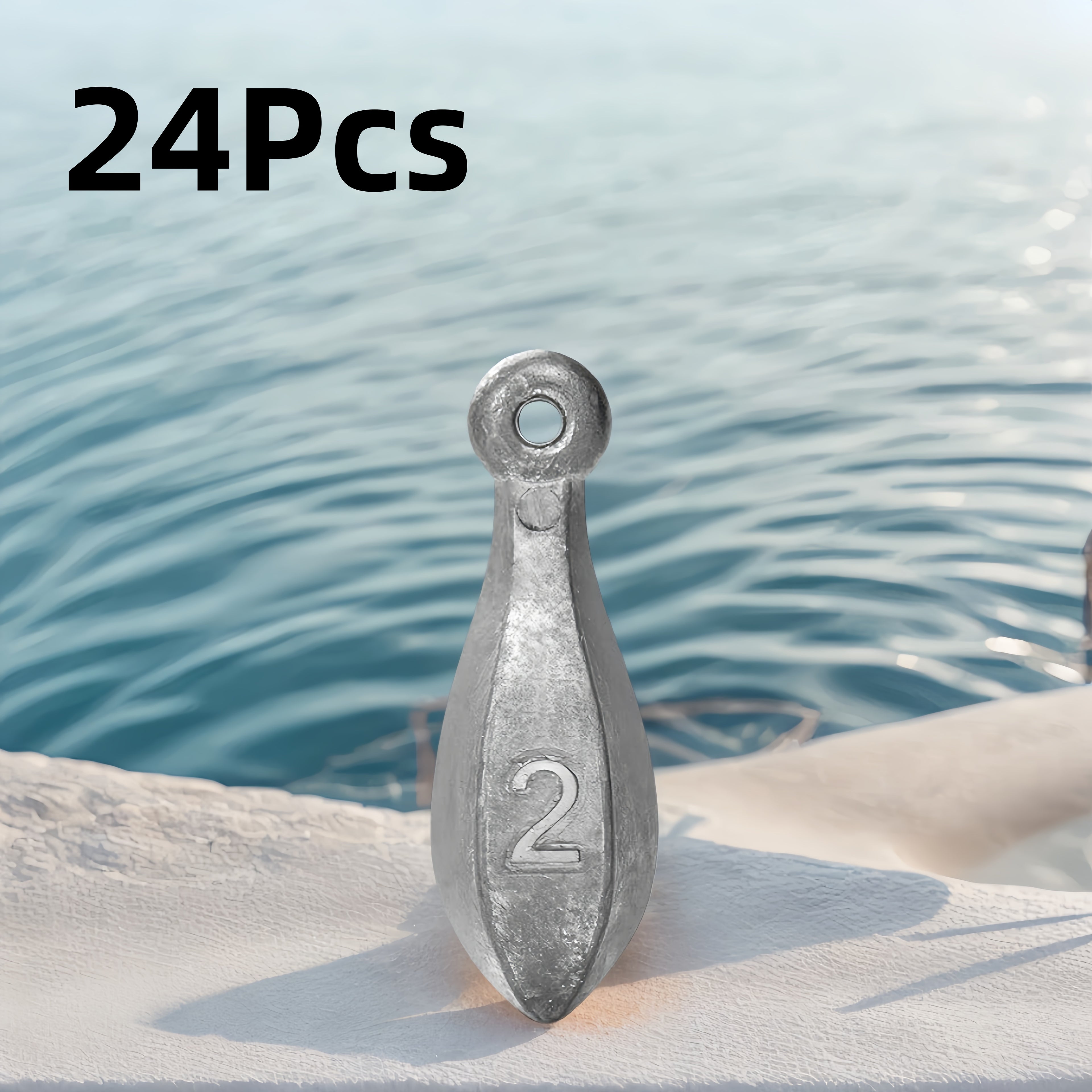 Fishing Sinkers Tackle Weights - Lead Teardrop & Hex Sinker Rig for Saltwater & Freshwater Bass, Catfish, Pompano | 1oz-16oz Multi-Pack Options