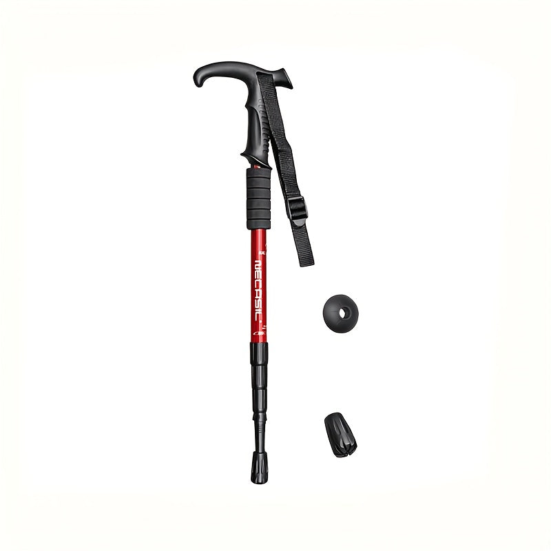Hiking Pole Adjustable Lightweight Aluminum Alloy Shock Absorbing Ergonomic T-Handle Trekking Walking Stick for Hiking Camping Exploration