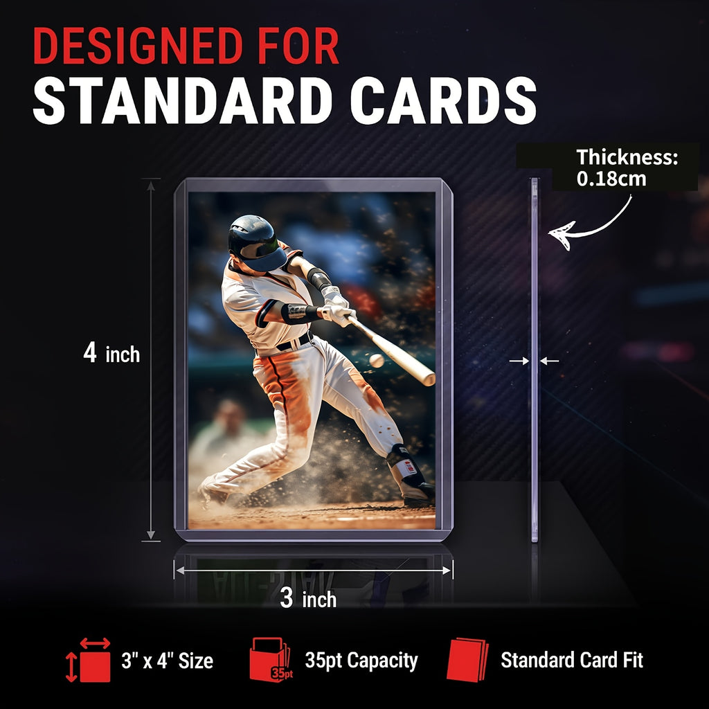 Card Top Loaders 3x4 + Penny Sleeves – Hard Plastic Trading Card Holders 100 200 500 1000 2000 Count for Baseball Football Basketball Pokémon Sports Cards