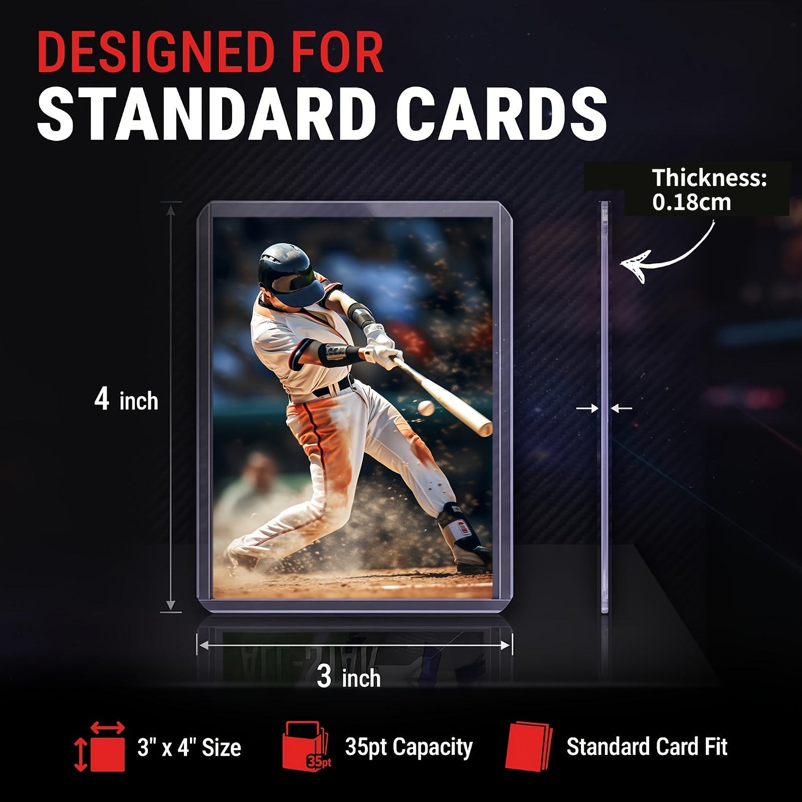Card Top Loaders 3x4 + Penny Sleeves – Hard Plastic Trading Card Holders 100 200 500 1000 2000 Count for Baseball Football Basketball Pokémon Sports Cards
