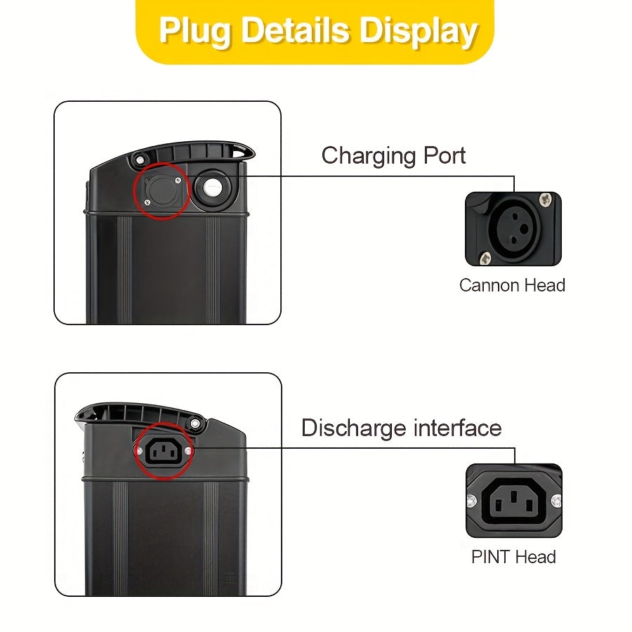 48V 15Ah E-Bike Lithium Battery Pack - Up to 40KM Range - Compatible with 250W 500W 750W Motors - Includes Charger Battery Base & Slide Kit - Electric Bicycle Battery for GS5 GE5 GS3 Models