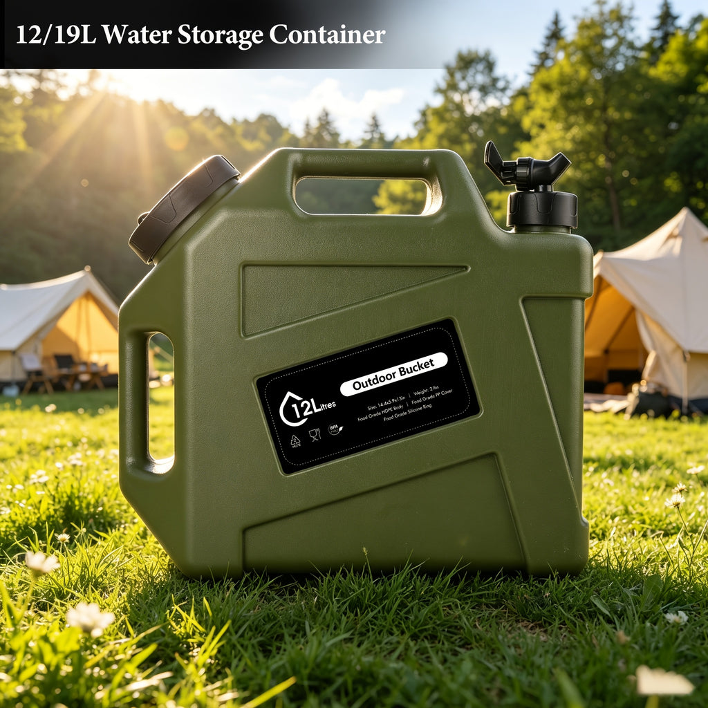 Water Jug with Spigot & 2 Handles – BPA Free PVC Water Container 2.6 to 5 Gal for Camping, RV, Hiking & Outdoor Water Storage, Multiple Colors & Sizes