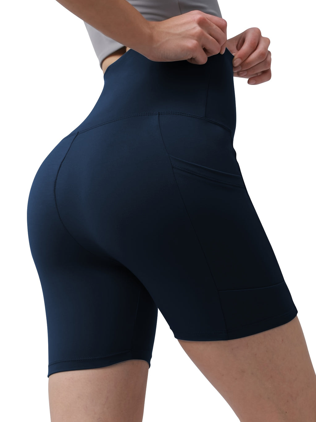 Women's High Waisted Yoga Shorts Butt Lifting Tummy Control, 88% Polyester Stretch Workout Shorts for Running Cycling Fitness, Casual Athletic Shorts Sizes S-XXL Black Dark Gray