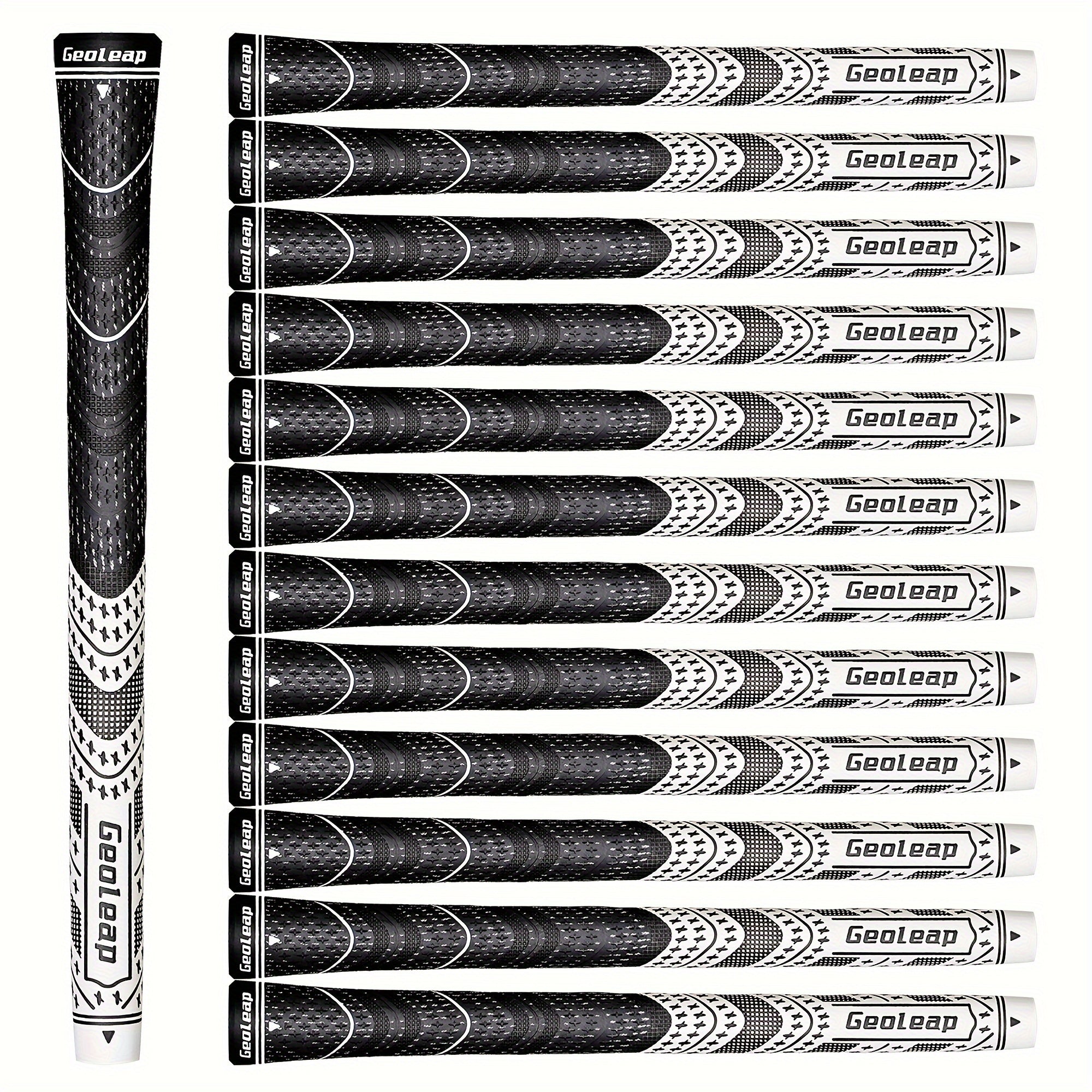 Geoleap Golf Grips Set of 13 Cord Rubber Compound Hybrid – All Weather Golf Club Grips Standard Midsize 8 Colors