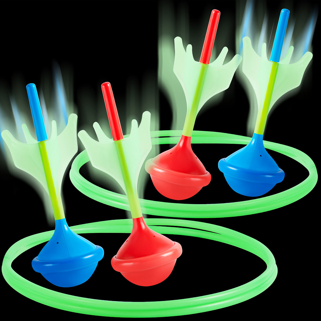 Lawn Darts Game Set 6 Piece Glow in the Dark Outdoor Yard Games for Kids Adults Family Soft Tip Safe Backyard Toss Game