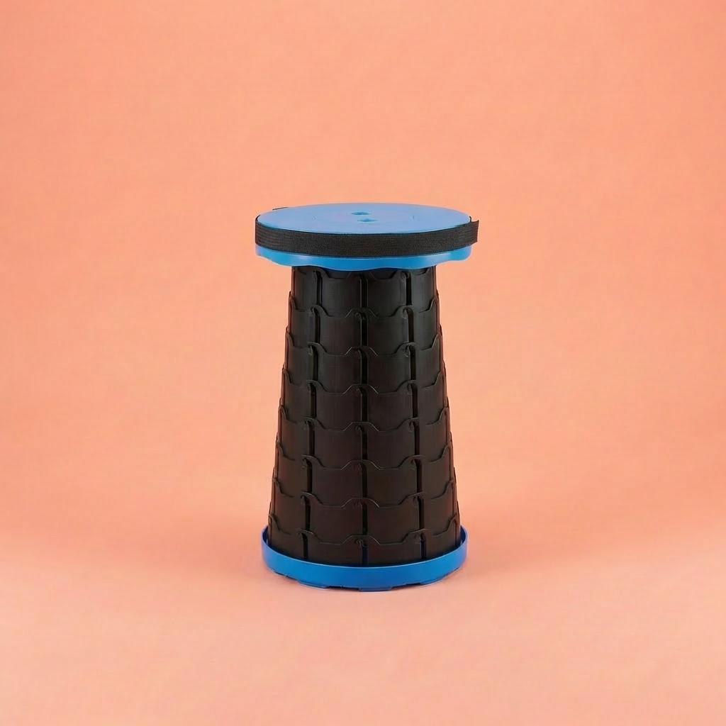 Collapsible Camping Stool 400 Lbs Capacity Ultra Portable Foldable Seat Fits in Backpack, Lightweight Durable Camp Stool for Hiking Fishing Outdoor Events, Sets Up in Seconds Rainbow Option Available