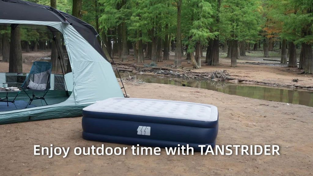 Queen Air Mattress 18 Inch Thick Inflatable Airbed with Built-in Pump – Plush Velvety Top Non-Slip Bottom for Camping, Guest Room, Indoor & Outdoor Use