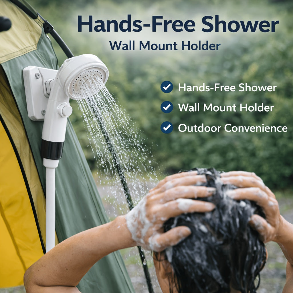 USB Powered Portable Camping Shower Pump with 6.5ft Hose, No Battery Submersible Water Pump for Camping Hiking Beach Pet Bathing Car Washing Garden Watering, Connects to Power Bank or Car Charger