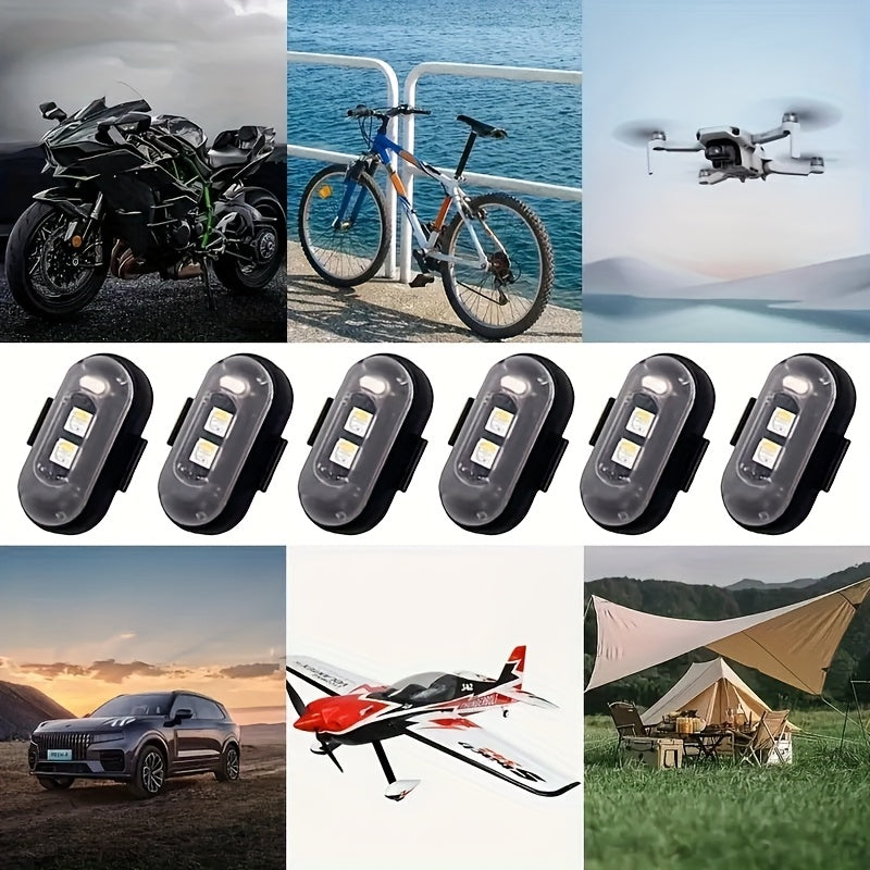 LED Bike Lights 8-Color Remote Control USB Rechargeable High Brightness Mini LED Lights for Bicycle Motorcycle Car Drone 2 4 6 8 Pack Gift for Riders