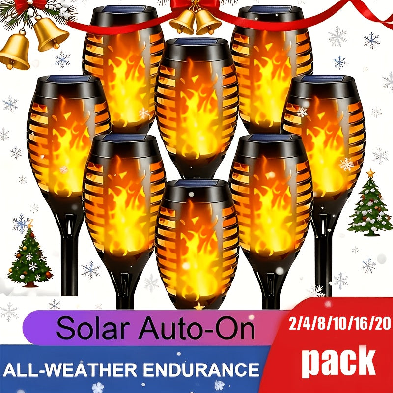 Solar Torch Lights Outdoor Flame Effect LED Garden Yard Decor Waterproof IP55 Warm White Colored 2 8 10 20 Pack