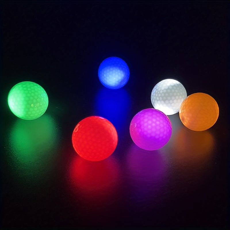 Glow in the Dark LED Golf Balls 6-Pack Night Golf - Light Up Impact-Activated Golf Balls 8-Min Glow 40hr Battery 6 Colors for Night Practice, Backyard Games, Nighttime Golf & Unique Golf Gifts