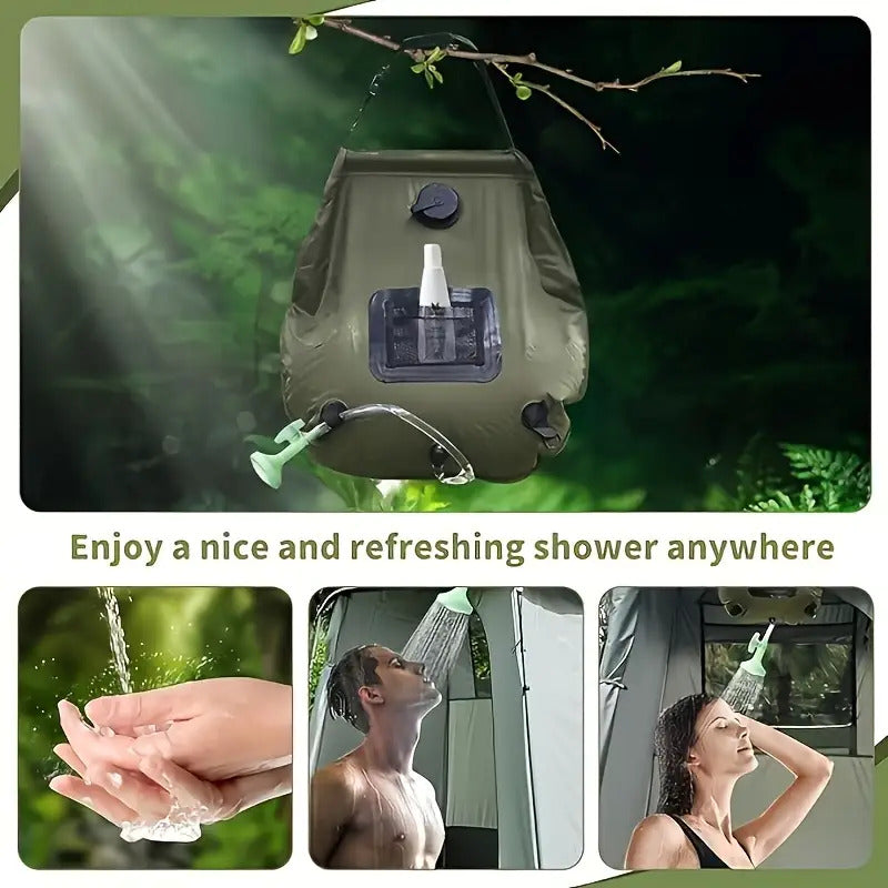 2-Pack Pop-Up Privacy Shower Tent with 5-Gallon Solar Shower Bag – Portable Camping Shower Set, Waterproof Instant Setup for Hiking, Fishing, Beach & Outdoor Use