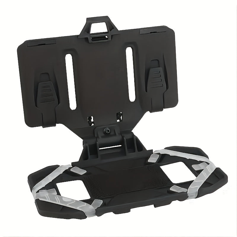 Tactical MOLLE Phone Holder Foldable Navigation Mount for Vest Chest Rig Backpack – Fits 4.7-6.7 Inch Smartphones GPS Nylon TPE Silicone Anti-Slip Quick Attach 30 Second Install for Hiking Hunting Airsoft Milsim Black Dark Green Tan