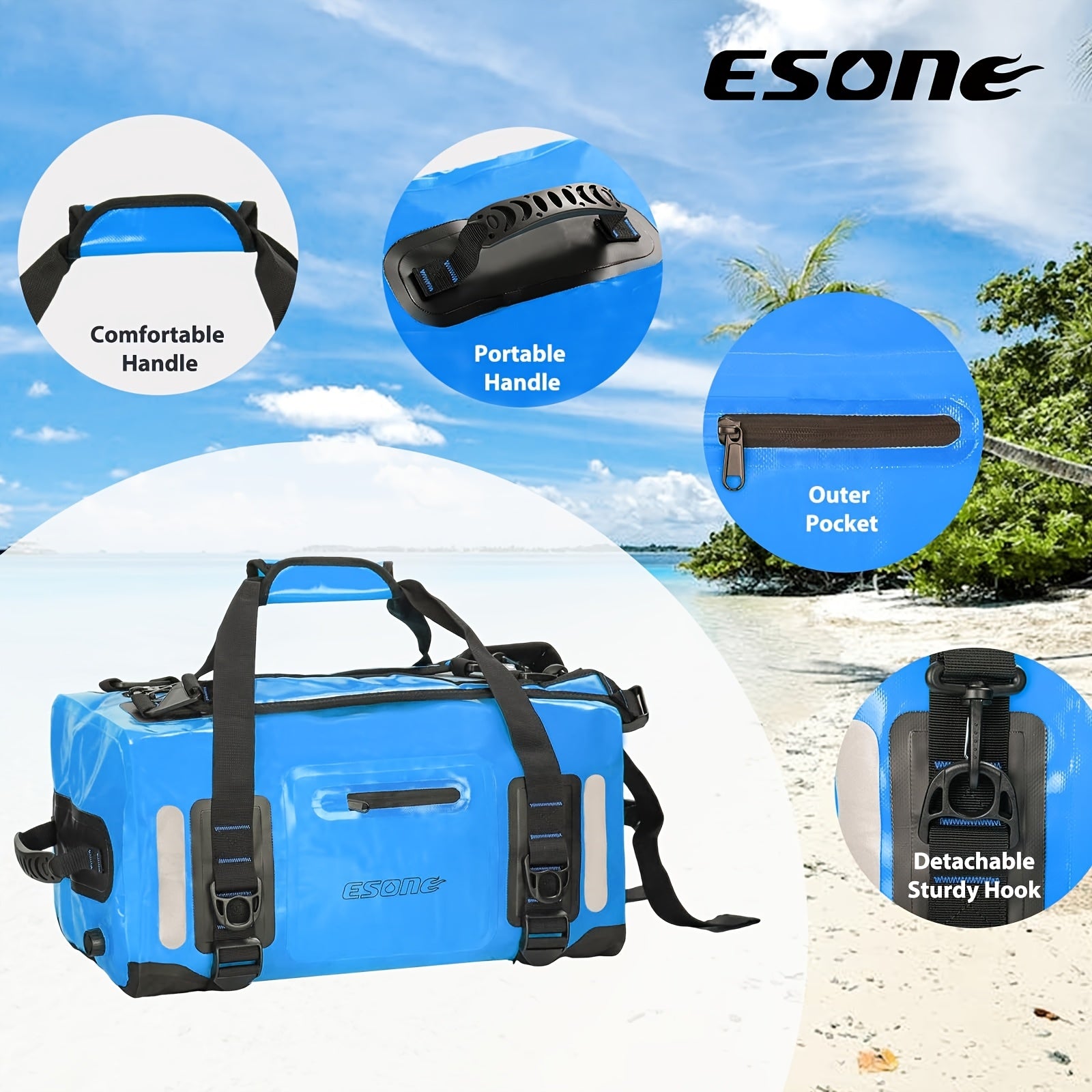 Dry Bag Backpack Waterproof 40L 60L Roll Top Sack for Kayaking Camping Surfing Paddle Board Boating Men Women Blue Orange Yellow