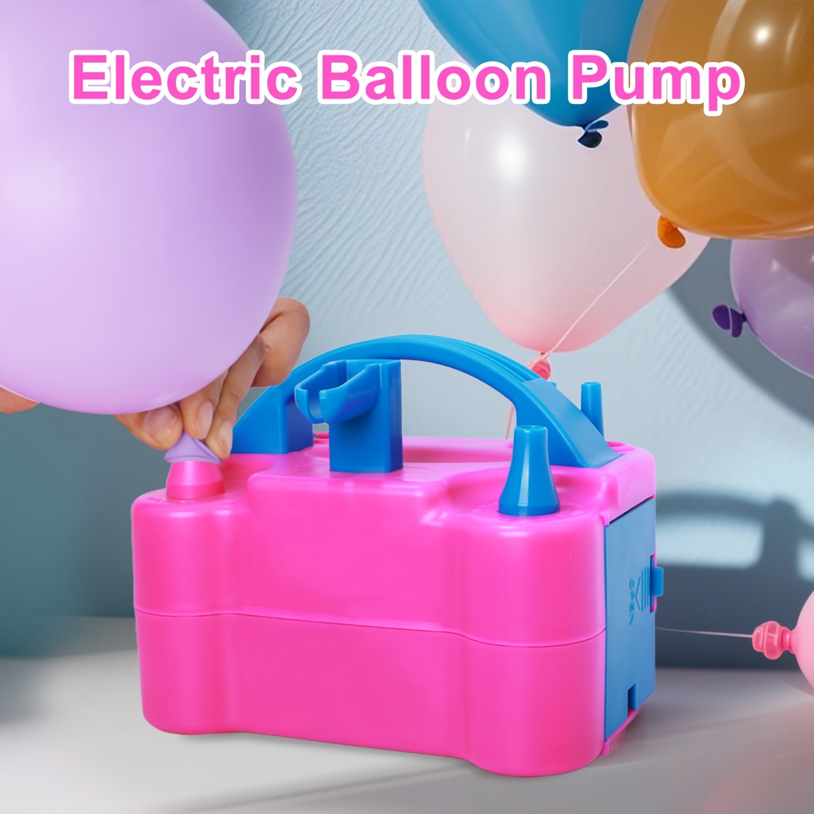 Electric Balloon Pump Portable Inflator Blower Machine with Dual Nozzles and Balloon Tie Tool Fast Inflation for Birthday Party Wedding Holiday Decorations