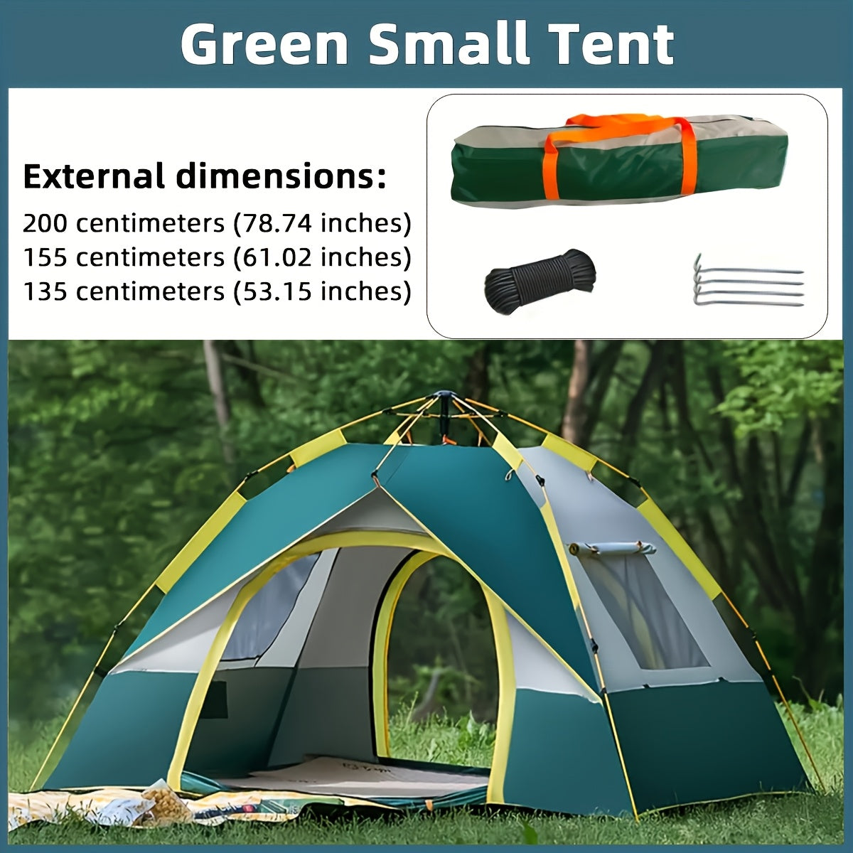 Pop Up Camping Tent 4 Person Automatic Instant Setup UV Protection Insect Net Sunshade Waterproof Family Tent for Beach Park Outdoor Camping Hiking Adventures