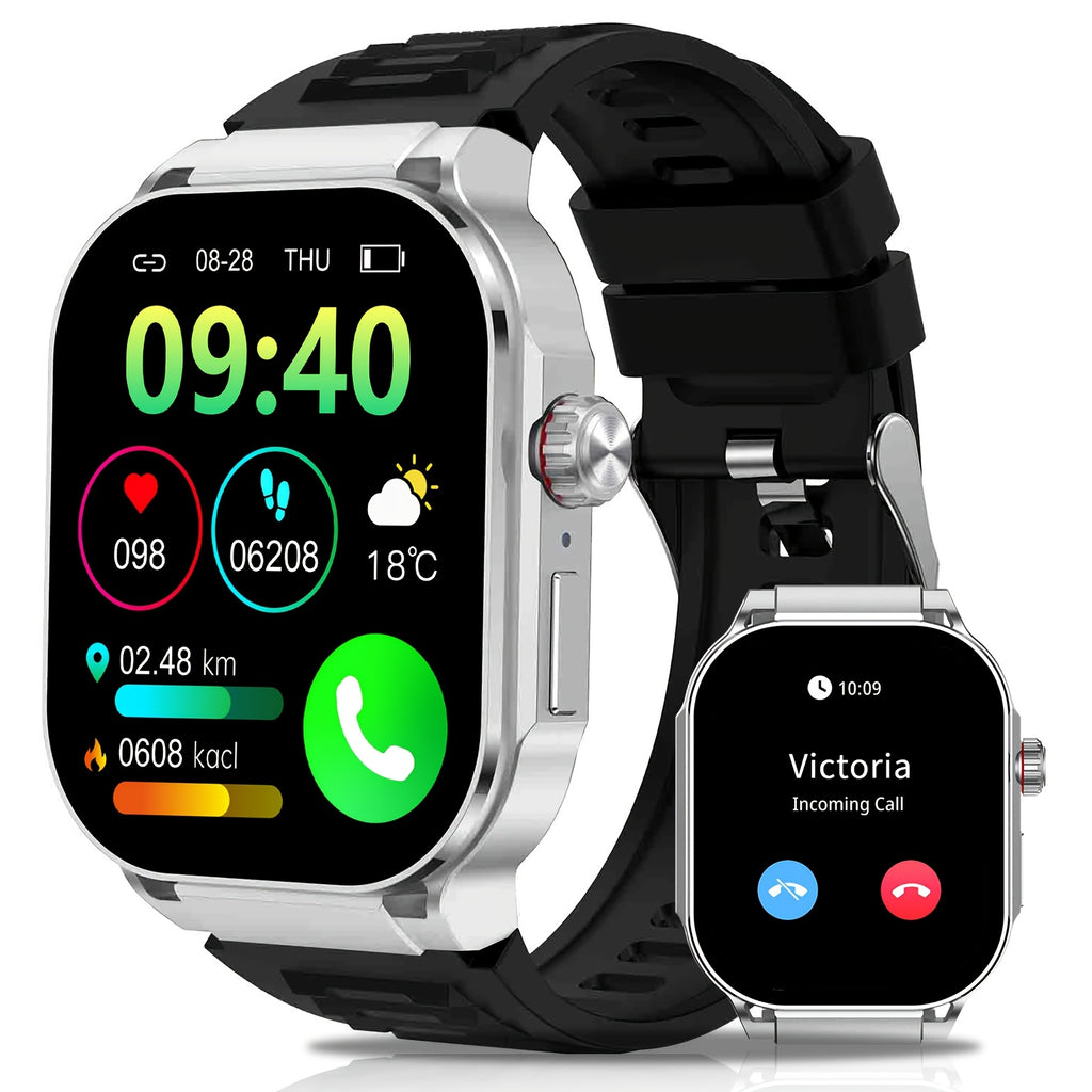 Smartwatch with 2.1" HD Full-Screen Display – 123+ Sports Modes, Bluetooth 5.3, Wireless Calls, AI Voice, 400mAh Battery, Fitness Tracker for Men & Women, 3 Colors