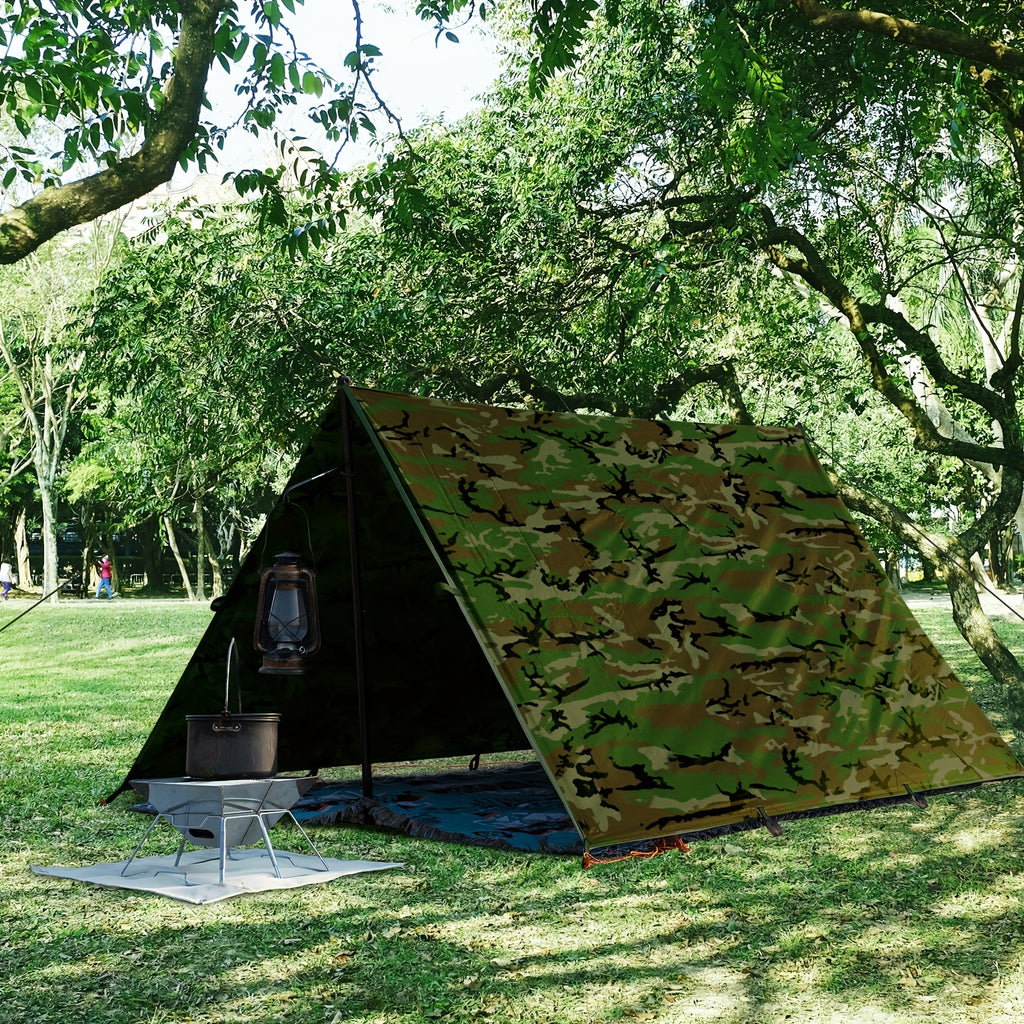 Waterproof Camping Tarp Canopy 4 Person – UV Protection Alloy Poles Portable Foldable Rain Fly Awning for Hiking Backpacking Survival Outdoor, Multiple Colors & Sizes