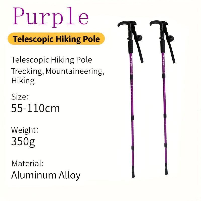 Trekking Poles 2 Pack Aluminum Alloy Adjustable Collapsible Hiking Poles Lightweight Walking Sticks for Men Women Hiking Backpacking Mountaineering Trail Walking Silver Blue Red